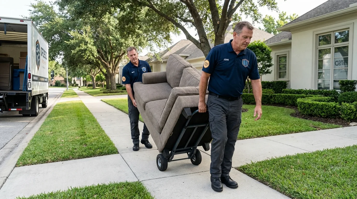 Local residential moving crew loading furniture in Jonesboro, AR